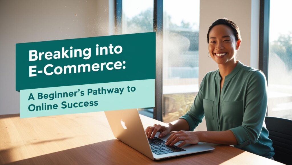 Title overlay: "Breaking Into E-Commerce: A Beginner’s Pathway to Online Success"