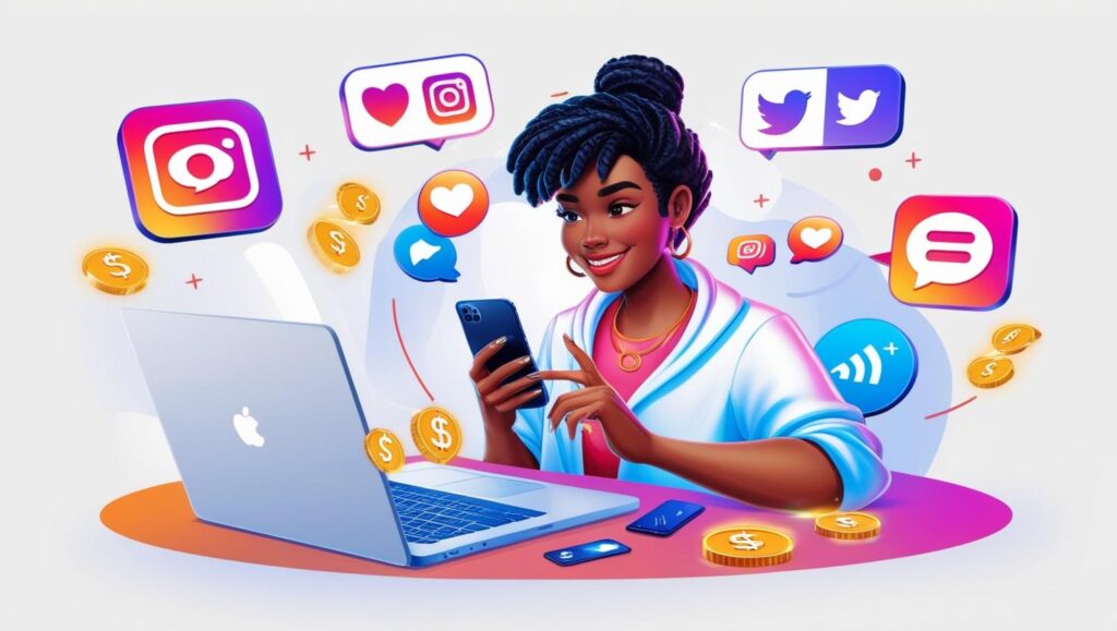social media influencer working on their phone